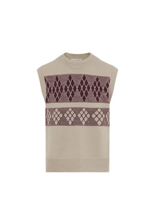 Jacquard wool manta sweater DRIES VAN NOTEN | 262-021225-4707106 CHAMPAGNE